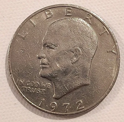 1972 Eisenhower Rare Silver Dollar US No Mint Mark Silver Clad Flying Eagle  - Image 1 of 4