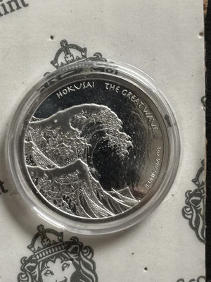 2017 Fiji 1 oz Silver Hokusai The Big Wave ScottsDale  Mint Silver Bullion Coin - Image 1 of 2