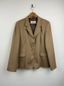 Johnstons Of Elgin 100% Cashmere Blazer Jacket Camel Beige Size UK 18 20 Approx - Picture 1 of 10