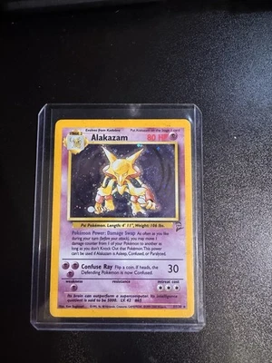 (Swirl) Alakazam Base Set 2 1/130 Rare Holo Pokemon mp - Image 1 of 2