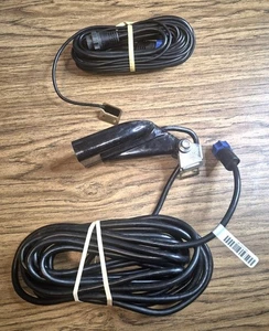 LOWRANCE TRANSDUCER FA XDCR SYLVESTER 003-8766-00 + 003-6040-00 TEMP CABLE - Picture 1 of 4