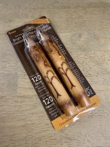 SET 2 Burnt Ivory / Cinnamon Taper TIMER Candle 7" battery operated Primitive - Picture 1 of 5