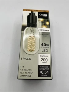Vintage Edison LED Light Bulb Dimmable T14 40W Feit Electric - Picture 1 of 6