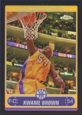 Kwame Brown 2006-07 Topps Chrome #22 Black Refractor parallel - #d 58/99 - NICE! - Image 1 of 2