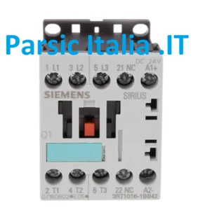 3RT1016-1BB42 Contattore Siemens, 3 poli, 3 NA, 9 A, 4kW, bobina 24V c.c. - Bild 1 von 4