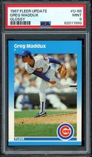 1987 Fleer Update Glossy #U-68 GREG MADDUX  RC/Rookie  Cubs HOF  PSA 9 MINT  (A)