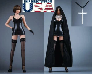 1/6 Leather Dress Cape Cloak Shoes Set For 12" PHICEN Hot Toys Female Figure USA - Picture 1 of 7