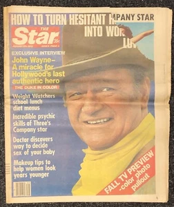 JOHN WAYNE August 29, 1978 THE STAR Magazine/Newspaper. Torn Cover. - Bild 1 von 1