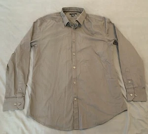 Structure Slim Fit Long Sleeve Dress Shirt Men's Large Gray Button Up Casual - Picture 1 of 8