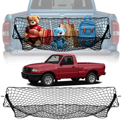 For Mazda B2300 SX SE DS Rear Truck Bed Cargo Net Elastic Storage Mesh & Hook — 第 1/4 张图片