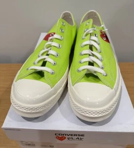 NEW Converse Chuck Low x Comme des Garcons Play Bright Green Mens 12 FREE Ship - Picture 1 of 7