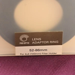 ProOptic 52-86MM FILTER HOLDER FOR PRO OPTIC SQUARE 4x4 (100MM) - Picture 1 of 5