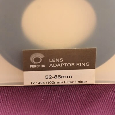 ProOptic 52-86MM FILTER HOLDER FOR PRO OPTIC SQUARE 4x4 (100MM) - Image 1 of 4