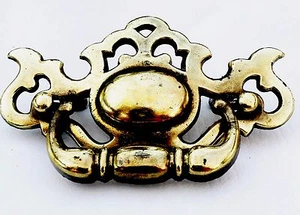 Antique Hardware Brass Drawer Pull Handle Colonial Chippendale 2 1/2" center - Picture 1 of 6