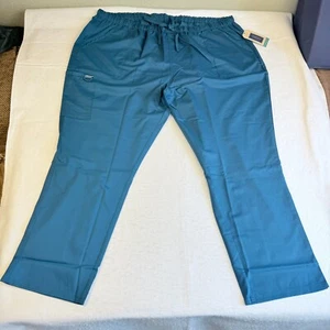 New Cherokee Workwear Scrub Pant 4XL Caribbean Blue 5 Pocket Drawstring WW020 - Picture 1 of 10