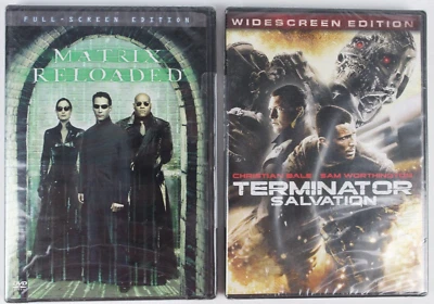 LOT OF 2 - MATRIX RELOADED FULL SCREEN + TERMINATOR SALVATION DVD SEALED Foto 1 de 2