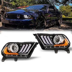 LED Sequential Headlights for Ford Mustang 2010-2012 Projector Lamp Left Right - Picture 1 of 23