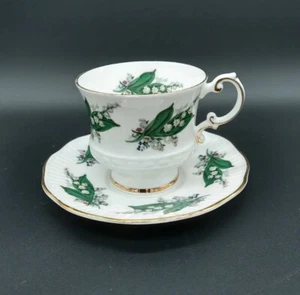 Tazza da tè e piattino vintage Lily Of The Valley anni '50 elisabettiano - Foto 1 di 12
