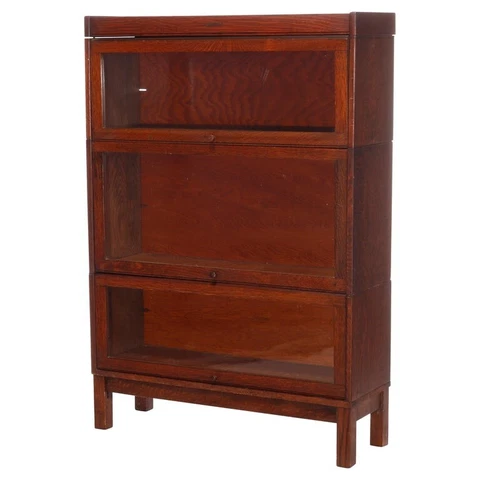 Antique Arts & Crafts Lundstrom Mission Oak Stack Barrister Bookcase, c1910 Cover