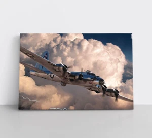 Impresión de arte de pared enmarcada de bombardero B-17 Flying Fortress USAF WW2 | Historia de la guerra - Imagen 1 de 10