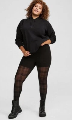 Legging flocado a cuadros cintura completa talla grande 1 Torrid para mujer nuevo con etiquetas Foto 1 de 3