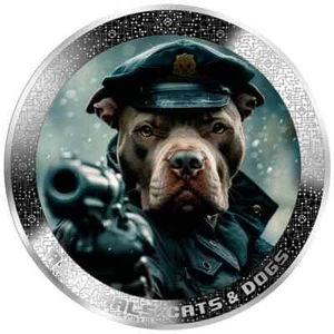 POLICE DOG AI-NIMALS 1 Oz Silver Coin 1000 Francs Cameroon 2025 - Picture 1 of 1