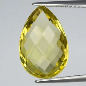 💎 5.35ct 14.8x10mm VS Pear Natural Lemon Quartz - Brazil Gem - Picture 1 of 4