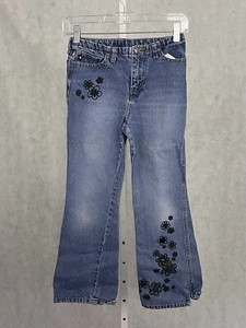 Vintage Second Generation Jeans Blue Floral Flared Girls Size 8 Y2K - Picture 1 of 15