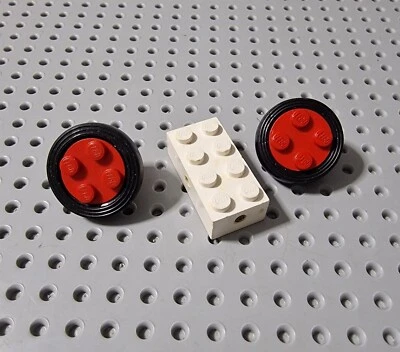 LEGO Reifen Rad Achse Tire Speichenrad  Schwarz Rot 7039 7039c02 7049 7049b A181 - Bild 1 von 2