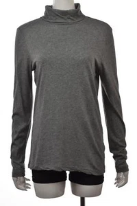 Camisa informal de algodón para mujer J Crew talla L gris cuello de tortuga moteado - Imagen 1 de 4