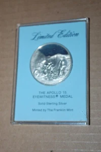 MEDALLA DE PLATA ESTERLINA APOLO 15 EYEWITNESS EDICIÓN LIMITADA - Imagen 1 de 6