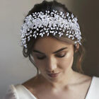 Floral Bridal Tiara Wedding Headband Accessory Big Crystal Modern Hair Jewelry 