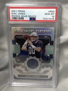 2021 Panini Prizm Mac Jones Silver Rookie Gear Relics #RG6 PSA 10 Gem Mint RC - Picture 1 of 2