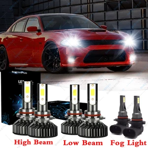 Fit For Dodge Charger 2006-2009 Front LED Headlight Kit Fog Light 6x Bulbs Combo - Picture 1 of 12