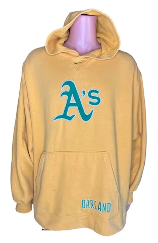VTG Nike Team Sports Oakland A's Athletics Center Swoosh Hoodie Sweatshirt XXL Cover