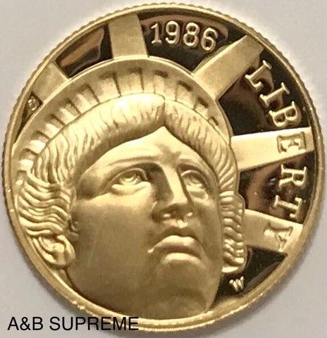 1986 W $5 Gold Coin Statue Of Liberty Commemorative Superb Gem Cameo Proof Cover