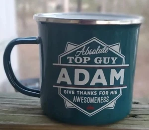 GESCHICHTE UND HERALDIK PERSONALISIERTER ADAM EMAILLEGESCHIRR BLECHBECHER 16 OZ. CAMP 😁 - Bild 1 von 1