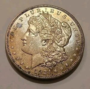1921-D MORGAN DOLLARO D'ARGENTO AUTENTICO 90% ARGENTO USA MONETA - Foto 1 di 6