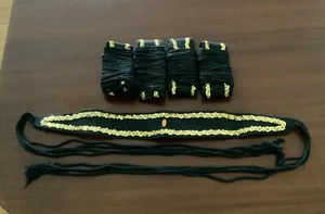 Shaolin Kung Fu Qigong Belts Cotton Wushu Martial arts Demo Sashes Black w/Gold - Picture 1 of 6