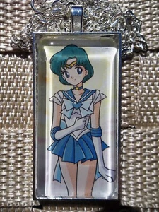 Sailor Moon Mercury Blue Trading Card Custom Cosplay Pendant glass necklace 1 - Picture 1 of 1