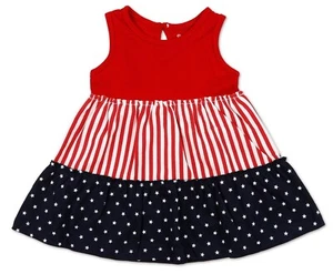Planet Cotton Baby Girls Americana Red/White/Blue Ruffle Dress Size NB NWT - Picture 1 of 4