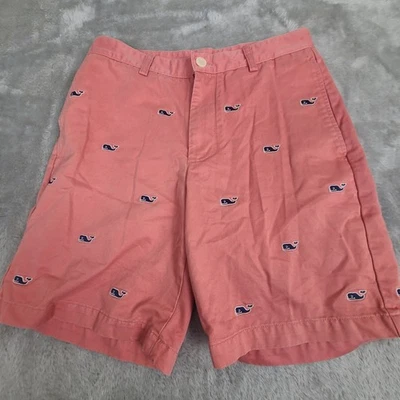 Shorts chino masculino Vineyard Vines 30 rosa estampa total baleia casual - Imagem 1 de 4