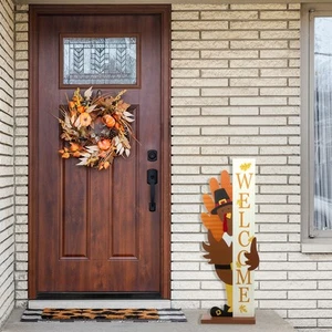 Letrero de porche exterior Turkey Welcome Fall Harvest - 35,5" - Imagen 1 de 7