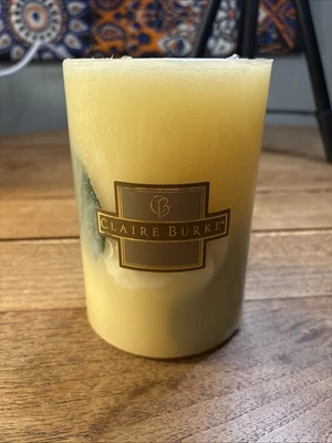 Vintage 1999 Claire Burke White Gardenia Scented Pillar Candle 70 Hours  - Image 1 of 4