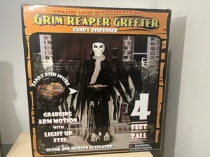 Grim Reaper Greeter Animated Happy Halloween Decor Candy Dispenser JC Penny 2009 - Picture 1 of 24