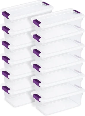 Коробка с защелкой Clearview упаковка 12 шт., штабелируемые контейнеры-органайзеры с защелкивающимися крышками - Изображение 1 из 4
