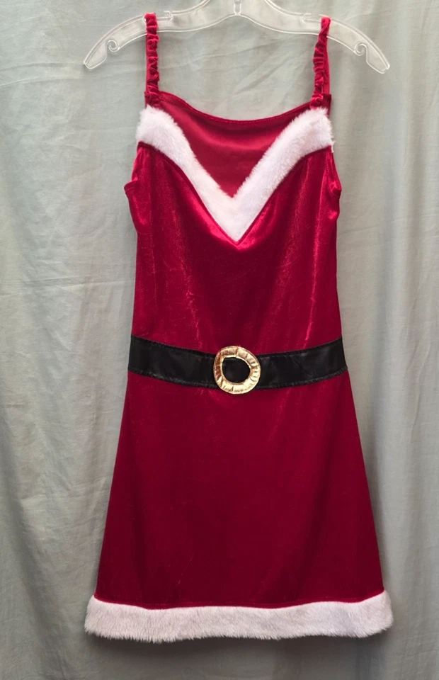 Mrs Claus Santa Dress Costume Size M Like New - Image 1 of 4