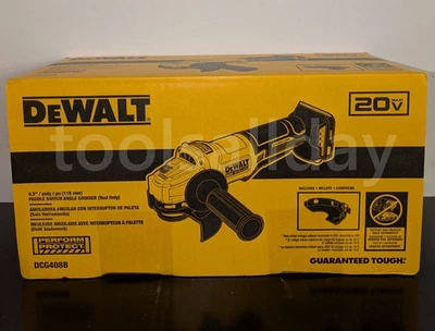 DEWALT DCG408B Amoladora Angular Inalámbrica 20V MAX Li-ion 4-1/2" con Interruptor de Paleta Nueva en Caja Foto 1 de 4
