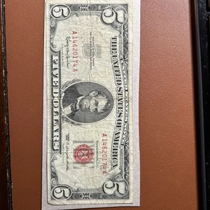 1963 $5 Note - Red Seal - Picture 1 of 4
