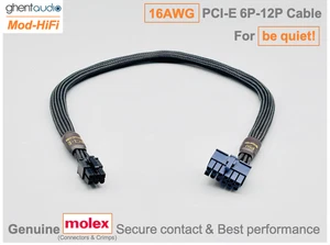 β‘οΈ16AWG PCI-E GPU 6P Cable for be quiet! Pure Power 12 M 1200W...-π70cm/27 inch - Picture 1 of 6
